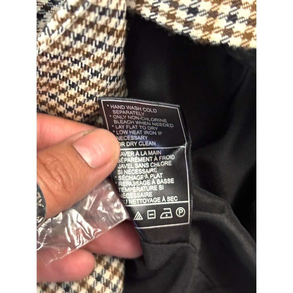 Steve Madden Houndstooth Blazer Jacket Women's XL Brown Black Check Two Button - Picture 10 of 12